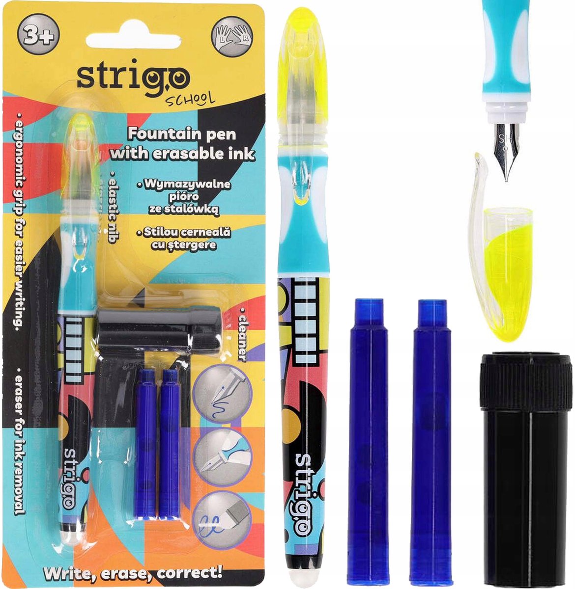 Strigo Uitwisbaar Vulpen voor Kinderen - Pop Art Collectie
