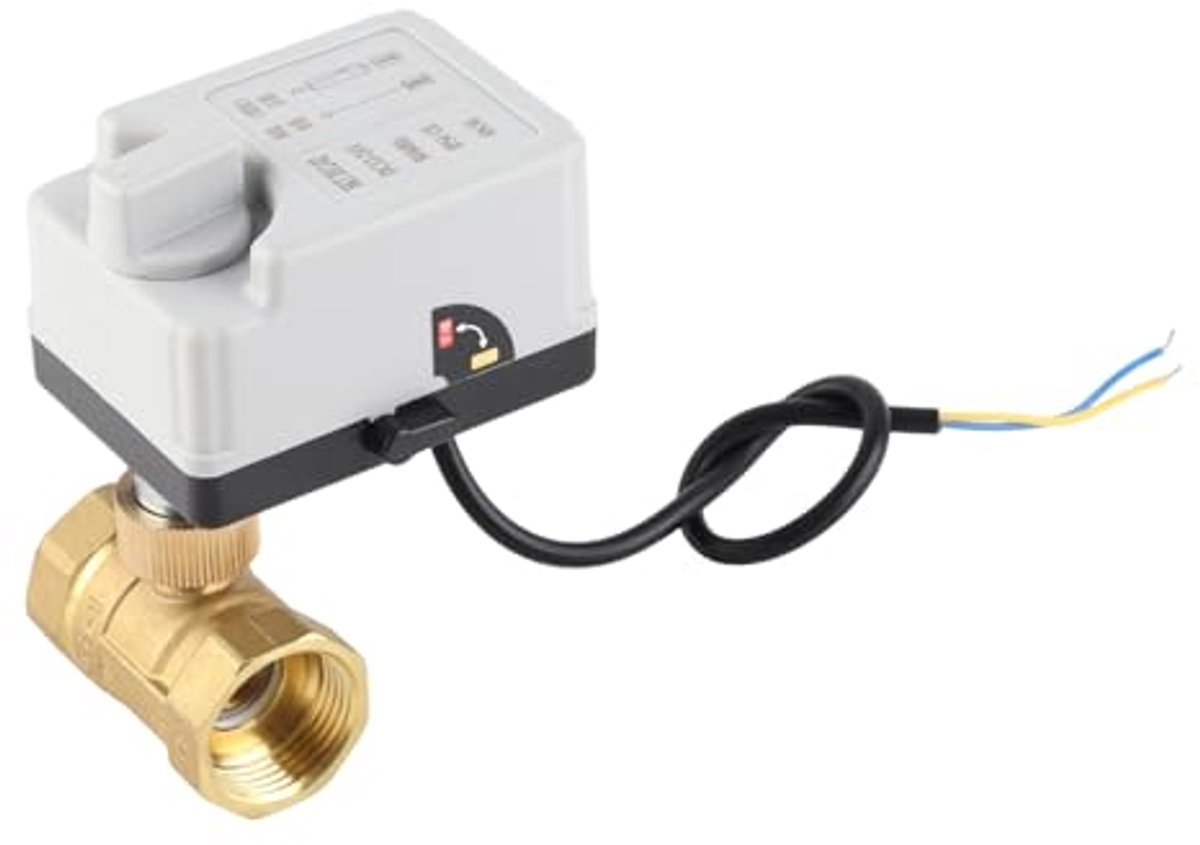 Motorized Ball Valve - 2 Wire - 2 Way - Normaal Gesloten - DN25 - Messing - ABS - DC 12V tot 24V - Elektrische Kogelklep - Synchronous Motor - Pijp Draad - 1 inch - IP54