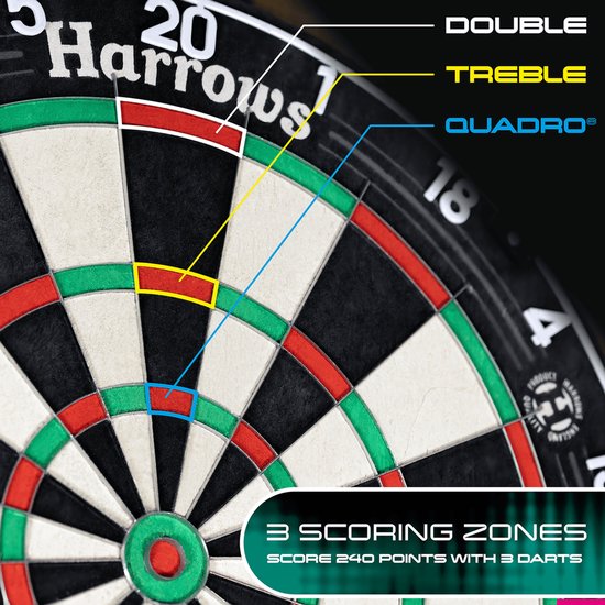 Harrows Quadro 240 dartboard van Harrows — afbeelding 3