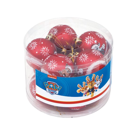 Boule de Noël La Paw ' Patrouille Amitié Rouge 10 Pièces Plastique (Ø 6 cm)