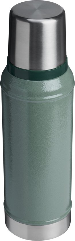 Thermos Stanley Classic Legendary 750 ml - Maintient les boissons chaudes ou froides pendant 20 heures - Étanche - Compatible lave-vaisselle - Sans BPA - Idéal pour le Café, le Thee et plus encore - Thermos en acier inoxydable - Vert martelé