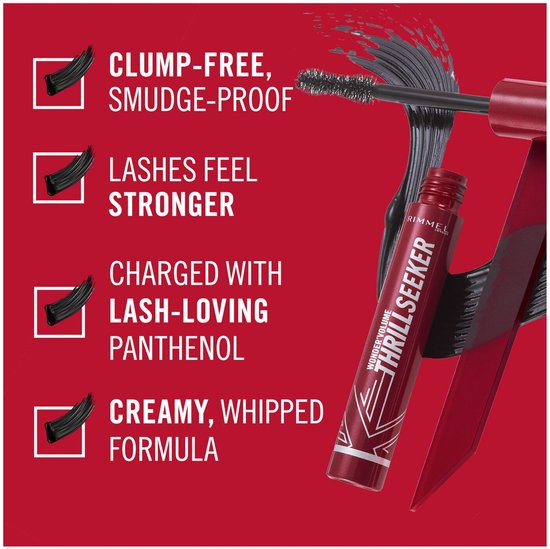 Rimmel London Wonder'Volume Thrill Seeker Mascara - 001 Extreme Black, 8 ml