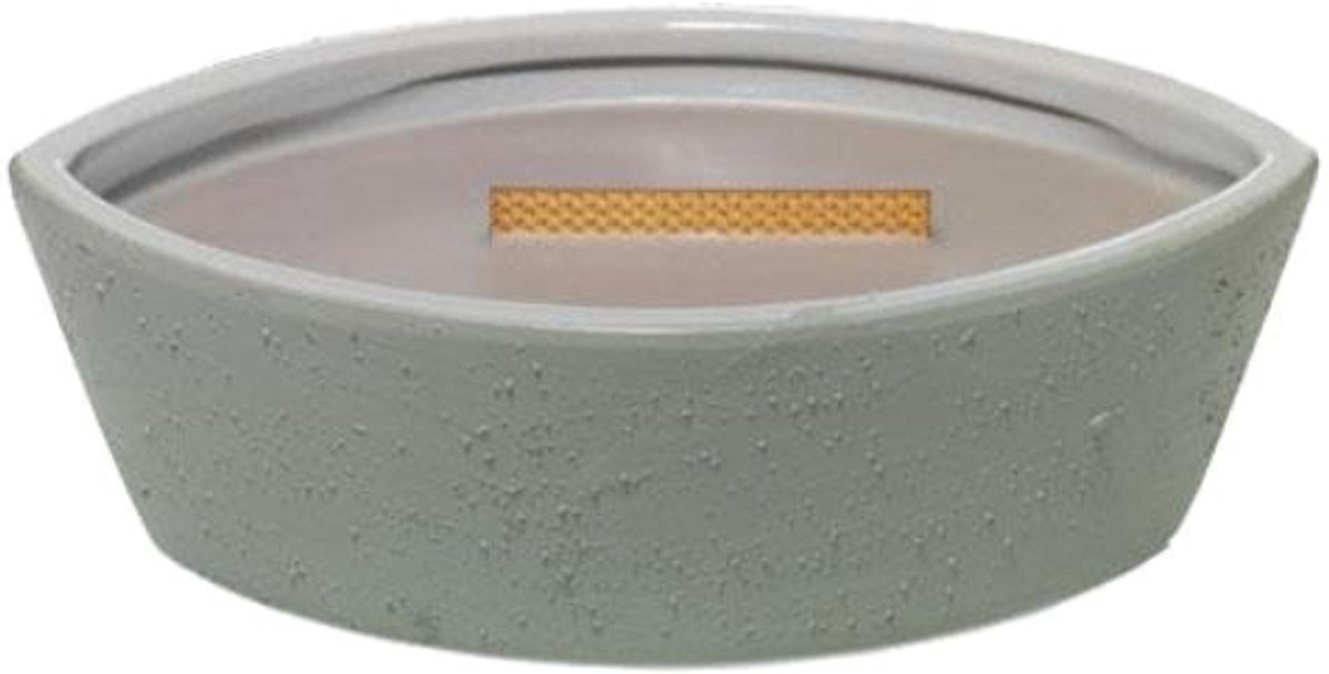 WoodWick Heartwick Flame Ellipse - Geurkaars - Wood Smoke wit