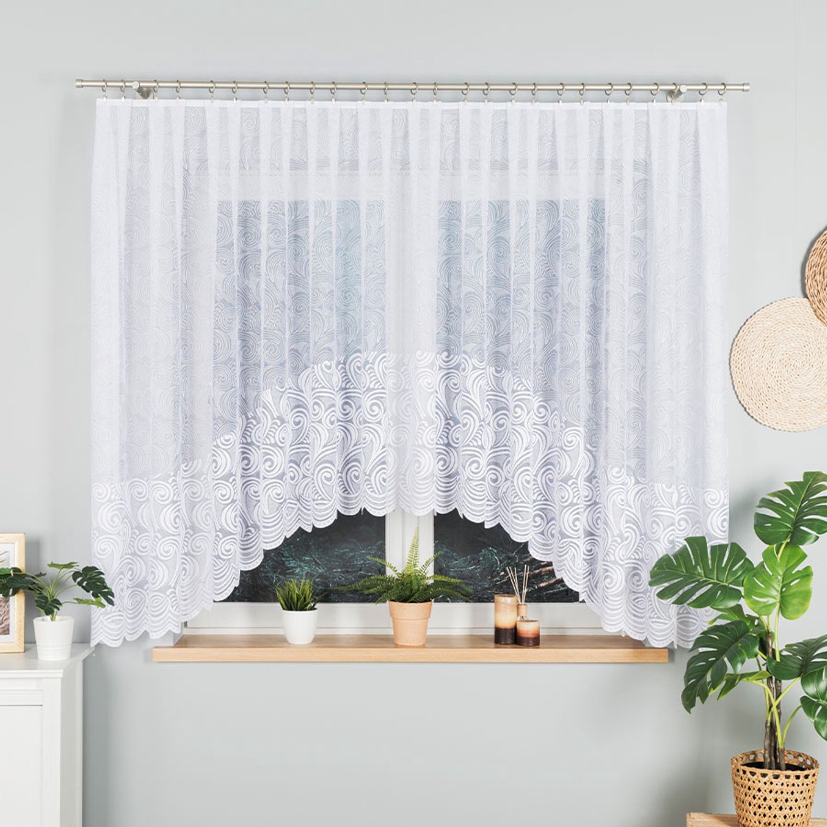 Markizeta Kinga Serie - Jacquard Ready-made Gordijn - 400x160 cm - Wit
