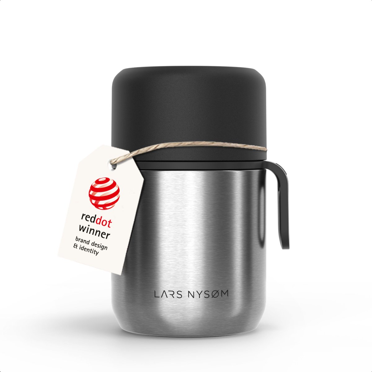 LARS NYSØM Vacuüm Geïsoleerde Voedselcontainer van Roestvrij Staal - Lekvrije Lunchpot voor Warme en Koude Gerechten, Brede Thermosbeker voor Soep, Werk & Reizen (Stainless Steel)