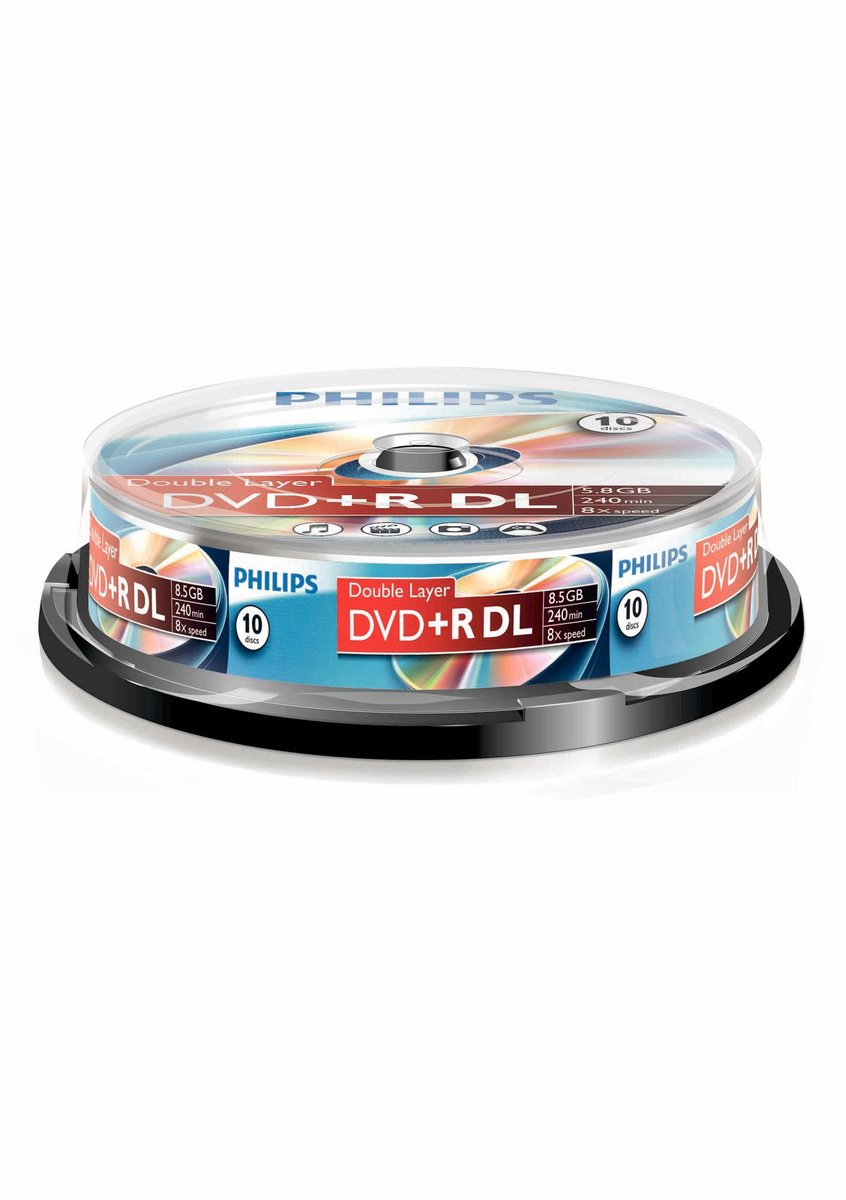 Philips - Philips DVD+R double layer in cakebox 10 stuks 8.5gb