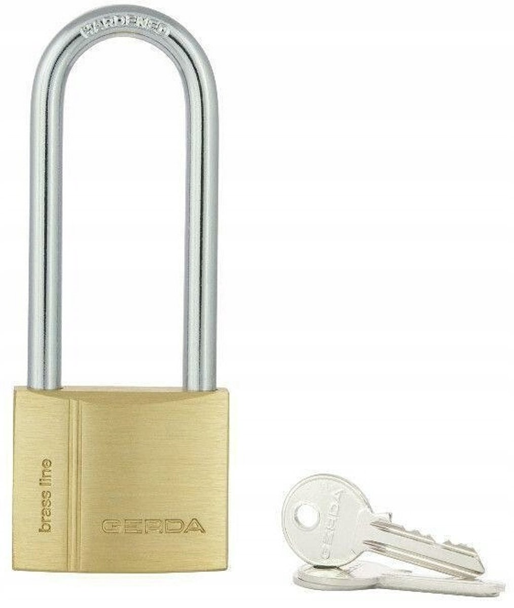 Gerda KMZ S40H66 Messing beugelslot met verlengde beugel