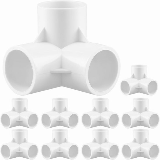 12 Stks PVC Tee Buisleidingen Plastic Gelijke Diameter Gewrichten 12 Stks PVC Tee Buisleidingen Plastic Gelijke Diameter Gewrichten