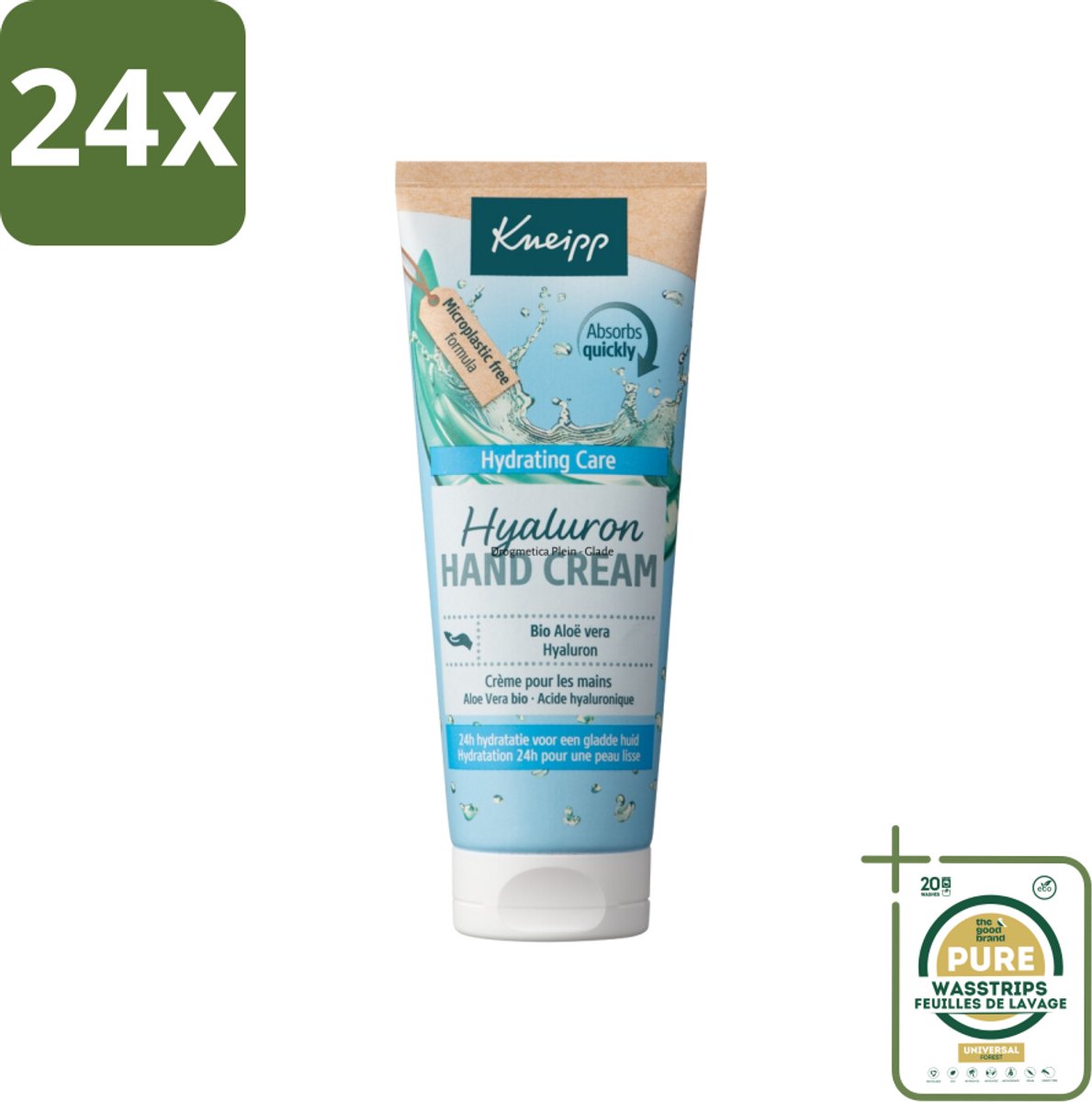 Kneipp – Aloë Vera Bio – Handcrème met Hyaluronzuur – 75 ml - Voordeelverpakking - 24 stuks - Vochtigheid - Handen verzorgen