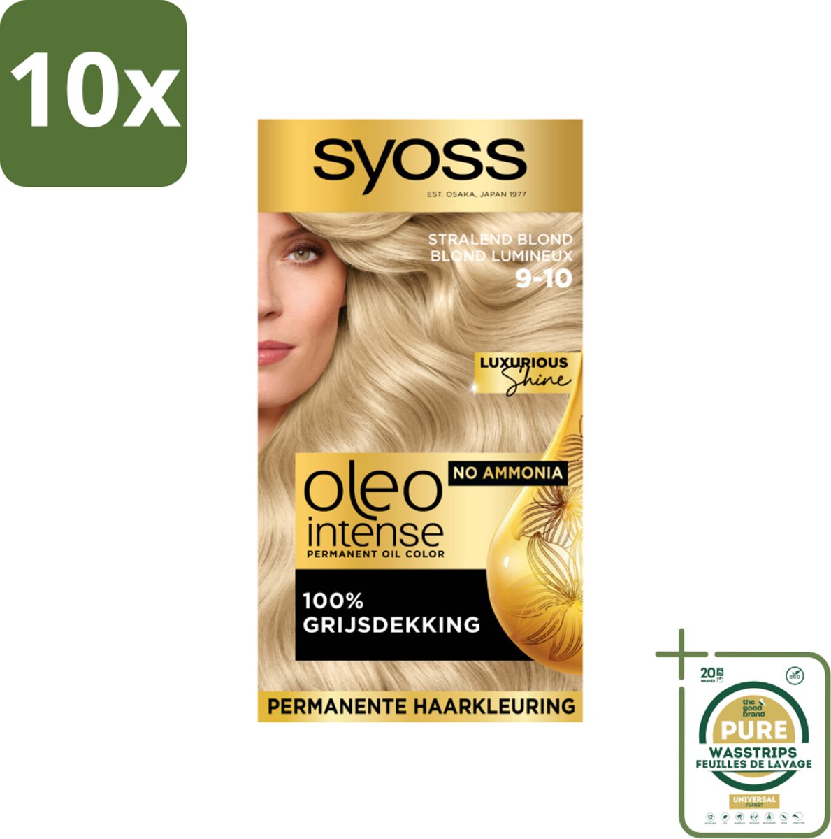 Syoss Oleo Intense - Haarverf - 9-10 - Stralend Blond - 115ml x 10