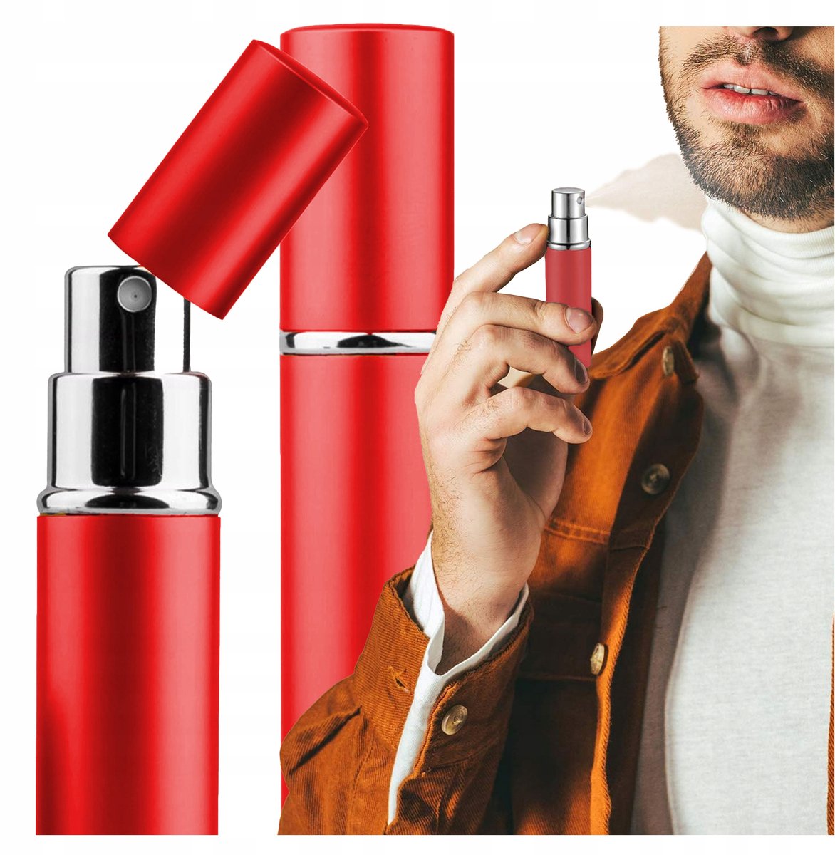 Reisverstuiver Parfum Flesje 10ml Rood Aluminium