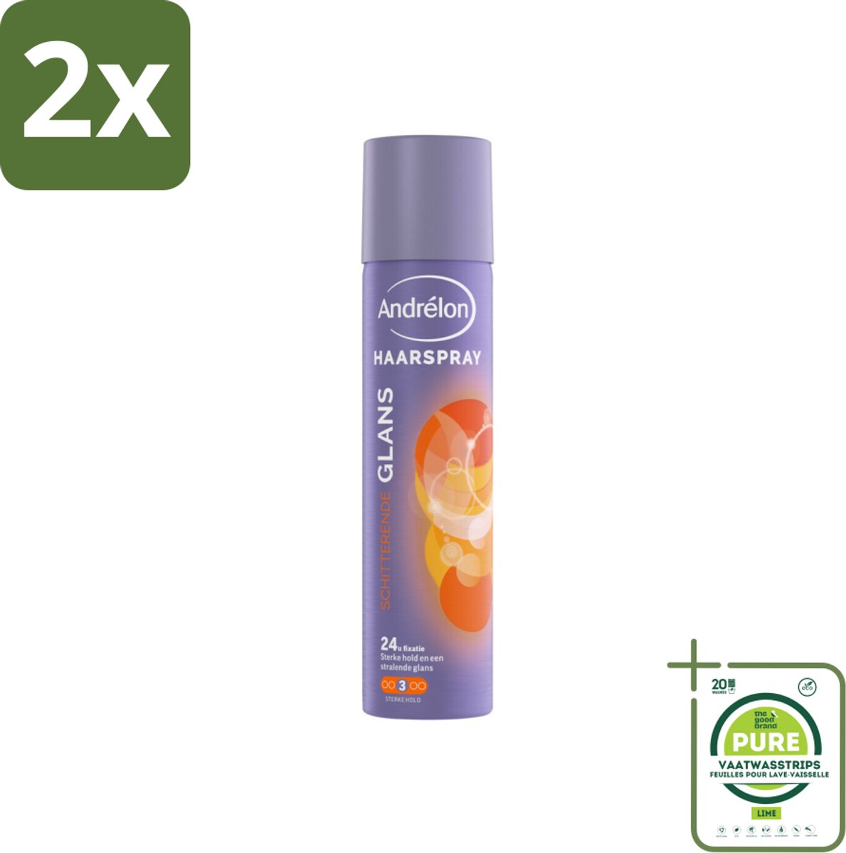 Andrélon - Glans - Haarspray - 250 ml - Voordeelverpakking - 2 stuks - Haarspray - Glans haarspray