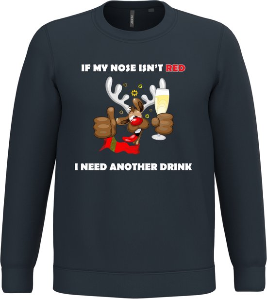 Pull de Noël « Si mon nez n'est pas rouge » | Pulls de Noël moches pour hommes et femmes | Pull de Noël | Marine | taille 5XL