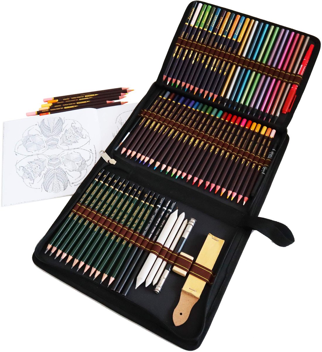IMPERATORIS® Tekenset voor Kinderen en Volwassenen - Inc (Tekenetui, Tekenstiften, Tekensjablonen, etc.) - Schilderset - 72 stuks