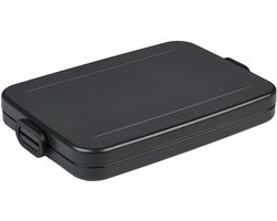 Mepal Lunchbox Take a Break plat - Convient pour 4 sandwichs - Noir nordique - Se glisse parfaitement dans un sac pour ordinateur portable - boîte à lunch pour adultes