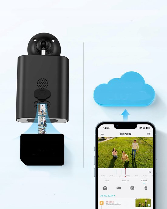ieGeek 3MP draadloze beveiligingscamera - ingebouwd zonnepaneel - CCTV-camerasysteem op batterijen - nachtzicht in kleur - bewegingsdetectie -Zwart- 3 stuks — afbeelding 2