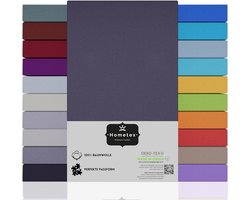 Jersey Hoeslaken 100% Katoen - Set van 2 - Geschikt voor Boxspring & Matras (180-200x200-220 cm) - Zilver