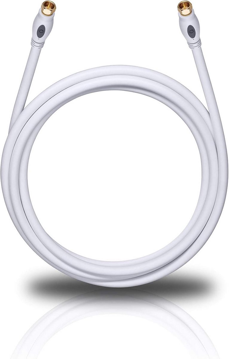 Satellietkabel Antennekabel OFC voor Satellietontvanger DVB-S/S2 HDTV 4K UHD - 1,70 m Wit