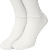 Bonnie Doon Sneakersokken Dames Off White maat 36/42 - 2 paar - Basis Korte Sokken - Gladde Naden - Enkel Sokken - Uitstekend Draagcomfort - Enkelsokken - Sneaker Sokken - 2-pack - Multipack - Effen - Ecru - Gebroken Wit - Off White - OL8110012.110