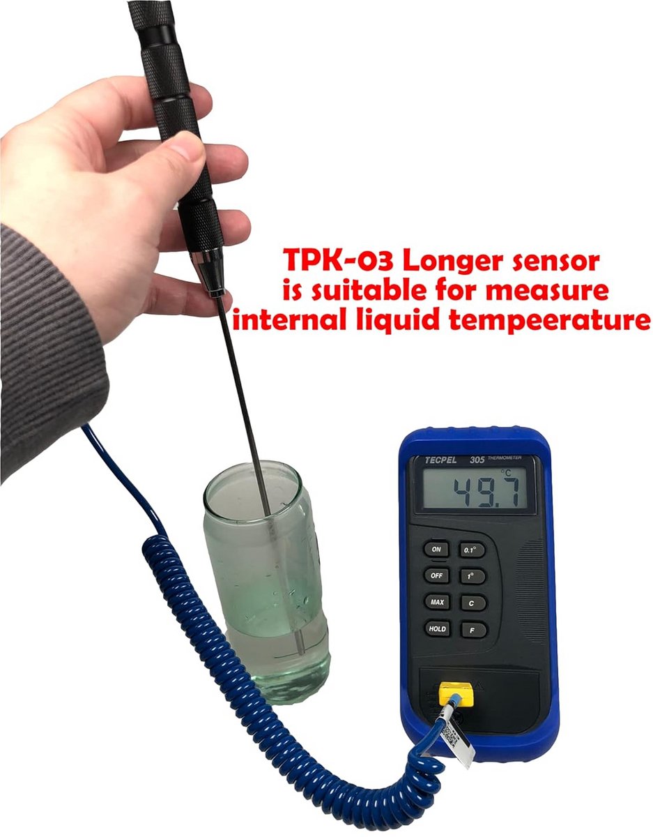 Type K Thermokoppelsensor met Sonde en Handvat voor Precisie Temperatuurmeting