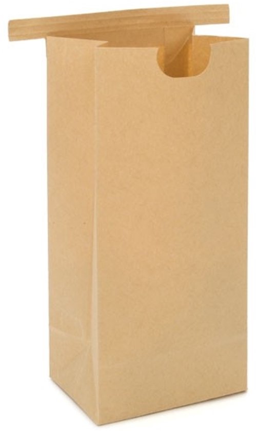 Sacs Kraft Marron avec Fermeture 8,6x6,4x19,7cm (100 pièces) [TTB1K]