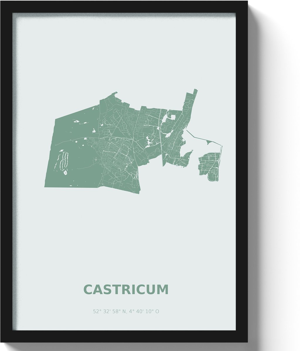 Poster Castricum A3 - 30 x 42 cm - Groen (Exclusief Lijst)