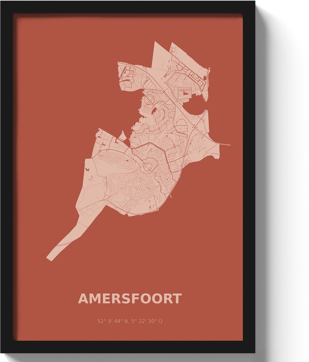 Poster Amersfoort A3 - 30 x 42 cm - Rood (Exclusief Lijst)