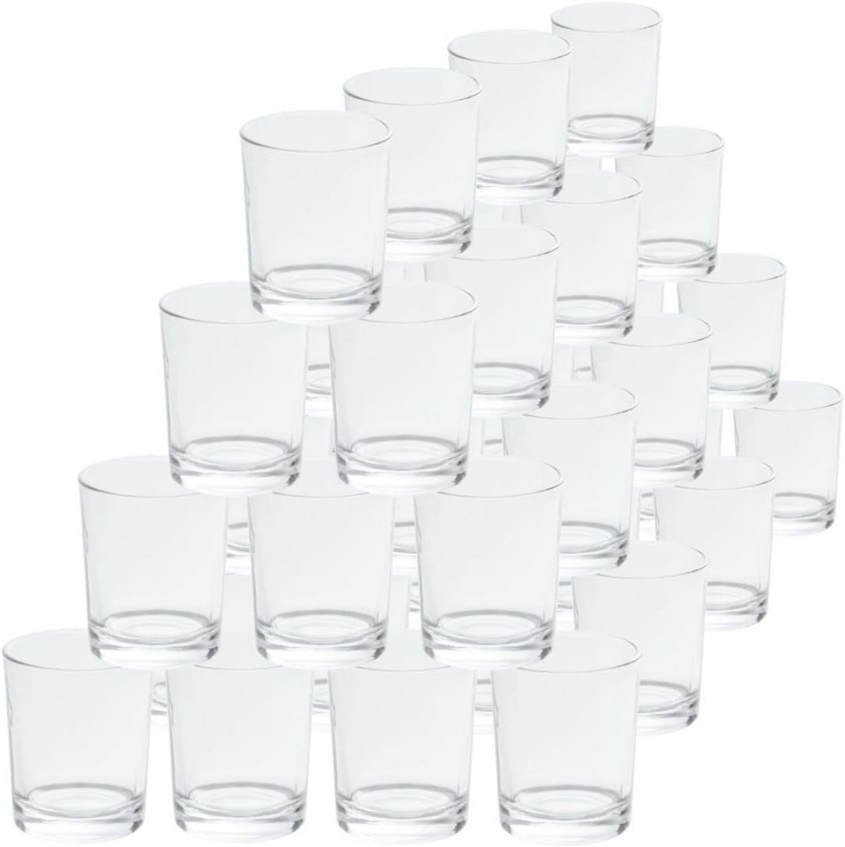 Theelichtglazen hoog transparant voor 40 mm theelichtjes – set van 40