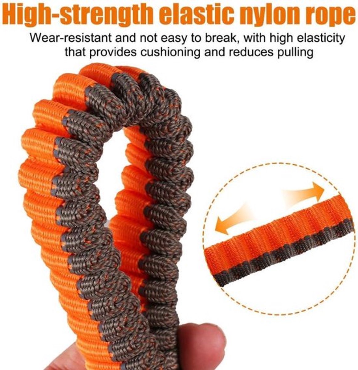 Elastic Dog Training Lead with Comfortable Padded Double Handles 1.25 m - Control Lead without Pulling for Large Dogs