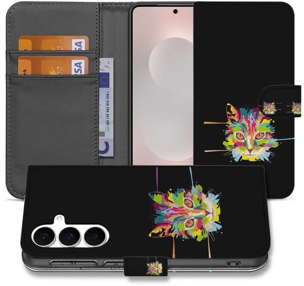 Samsung Galaxy S25 FE Bookcase Hoesje Cat Color Met Magnetische Sluiting