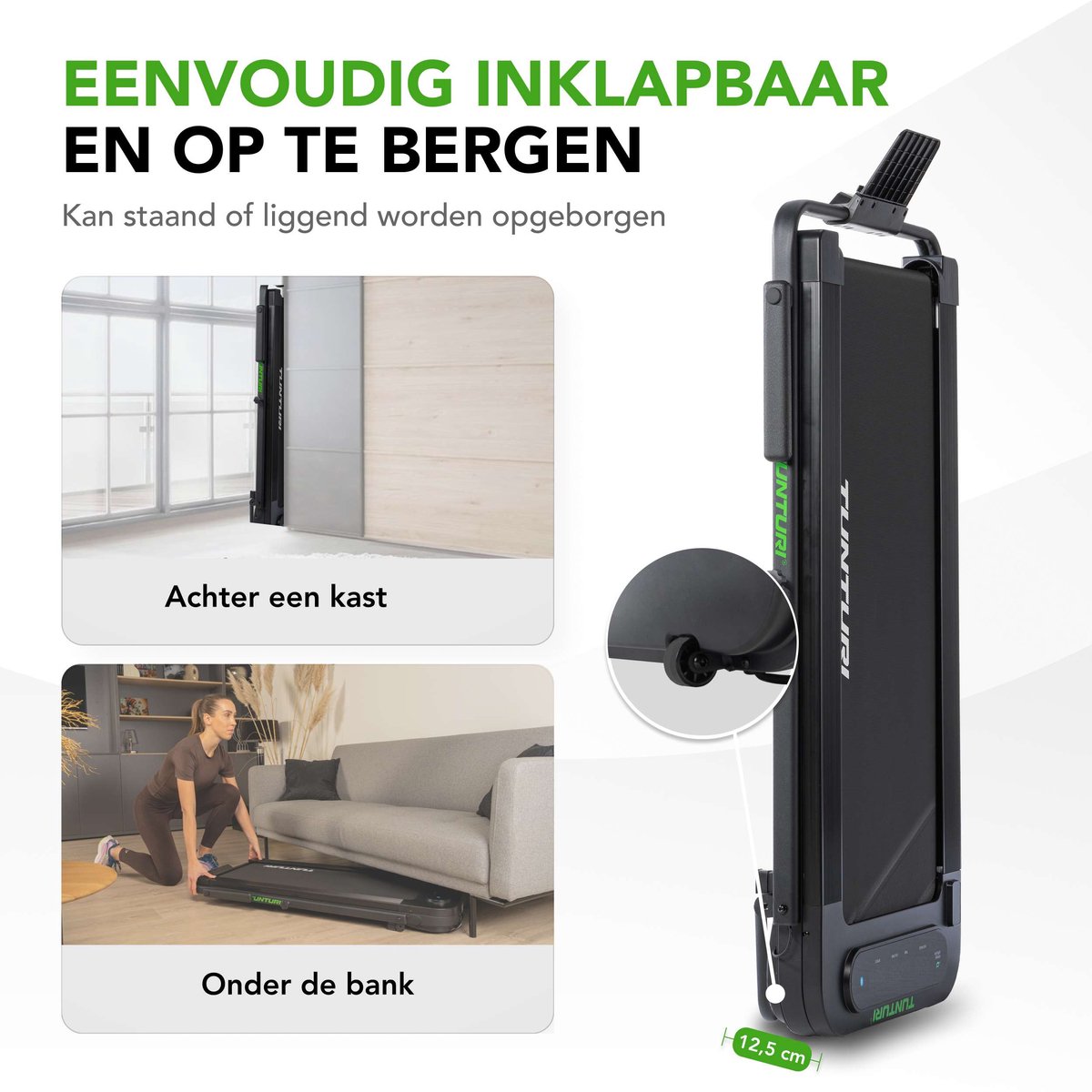 Tunturi Loopband Cardio Fit T5 8 km/u Compact Zwart - afbeelding 2