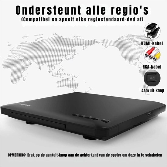 RWB® DVD Speler met HDMI - DVD Speler - Mini DVD Speler - 1080P Full HD - met Toebehoren van RwB — afbeelding 2