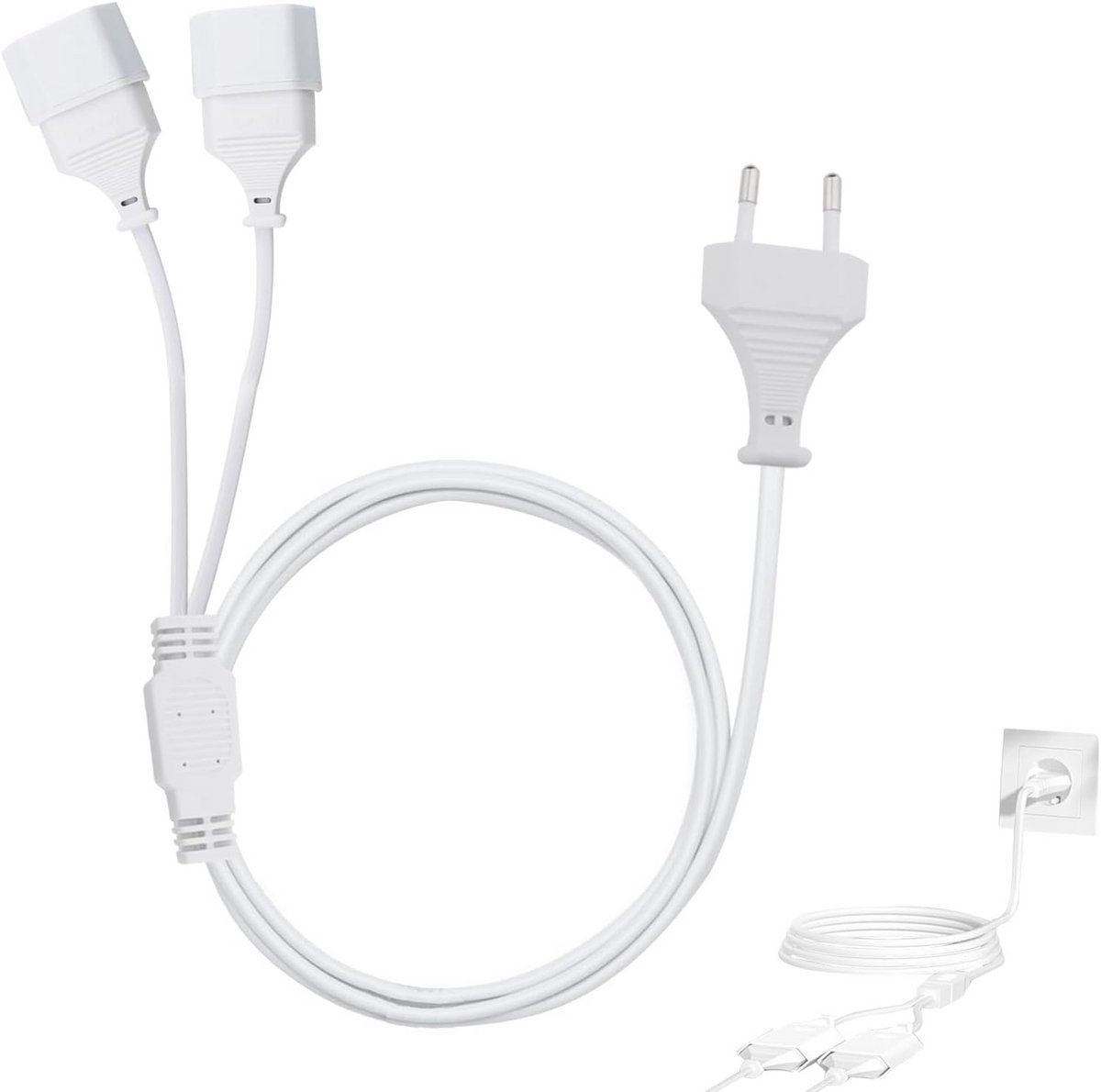 3 Meter Stroomkabel Type C Verlengkabel Eurostekker naar Euro-socket - 0,75 mm² voor TV, PC, Monitor en Lamp