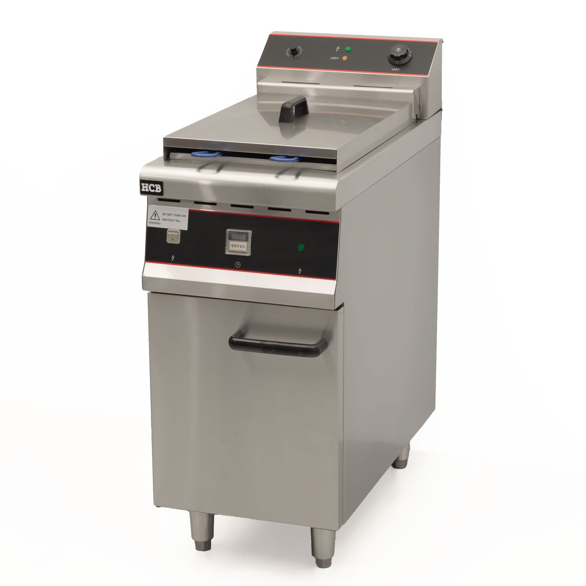 HCB® - Professionele grote Horeca frituurpan - Friteuse - 30 liter - 400V - RVS / INOX frietketel - frietpannen - frietpan - 80x42x108 cm (DxBxH) - 10000W - 7720