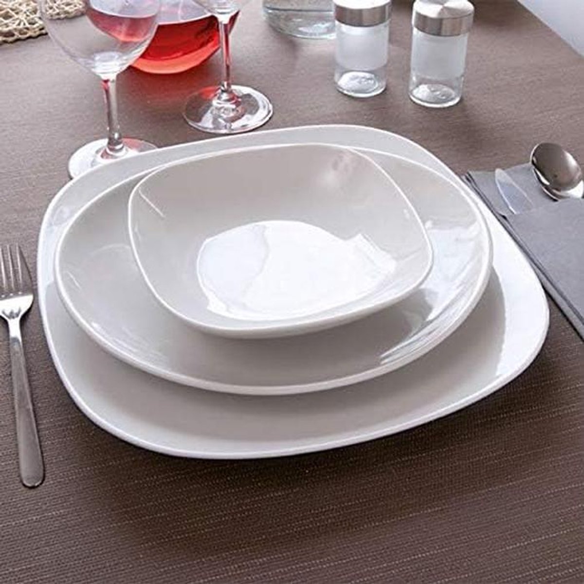 Set van 6 Witte Porseleinen Soepborden 21 cm Vaatwasserbestendig