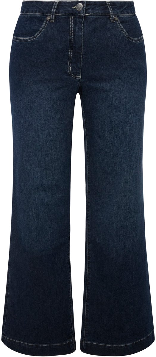 Angel of Style - Dames - Jeans Nora wijd en recht stretchcomfort 4-pocket - Donkerblauw - Maat 104