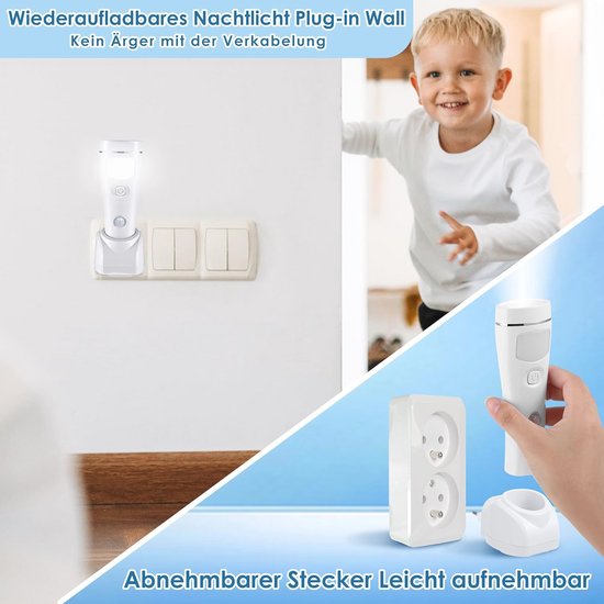 4-in-1 LED nachtlampje met bewegingssensor en zaklamp - Multifunctioneel, oplaadbaar en ideaal voor noodgevallen van Elro — afbeelding 4