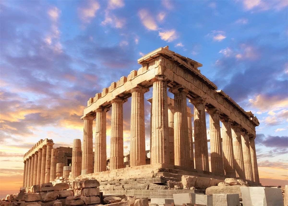 2,1 x 1,5 m Oude Griekse Fotografieachtergrond Parthenon Akropolis Athene