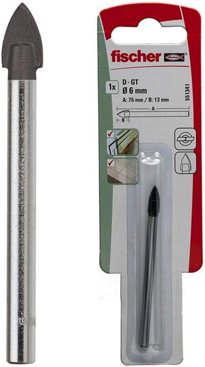 Boorbit voor Glas, Keramiek en Tegel met Hardmetalen Punt - 5 mm