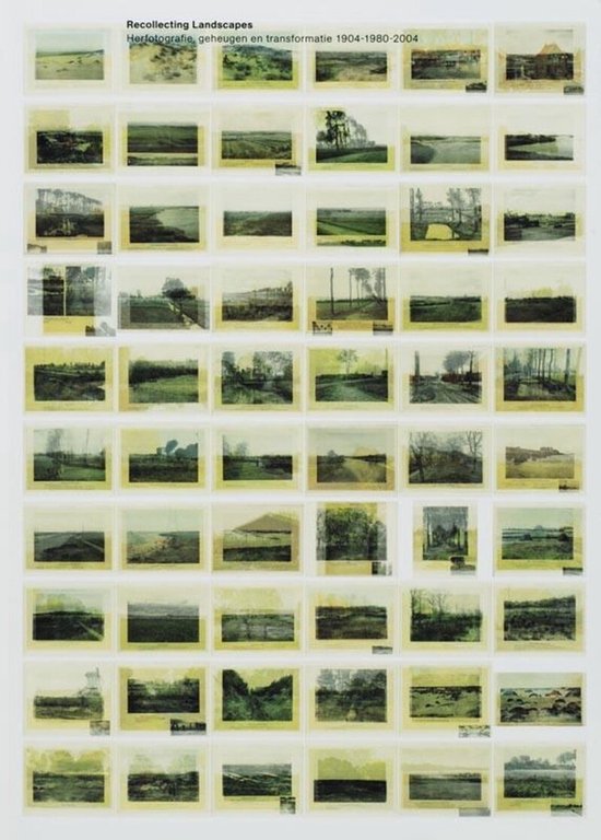 Boek "Recollecting Landscapes" met 60 foto's van landschappen in groentinten, 1904-1980-2004.
