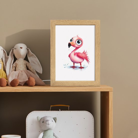Nachtlampje 15x20 cm - Kinder lampje - Flamingo - Roze - Water - Tafellamp kinderkamer - Slaapkamer lamp - Bedlamp kinderen - Kinderlampje stopcontact - Wandlamp babykamer - Nachtlampjes van Merkloos — afbeelding 3