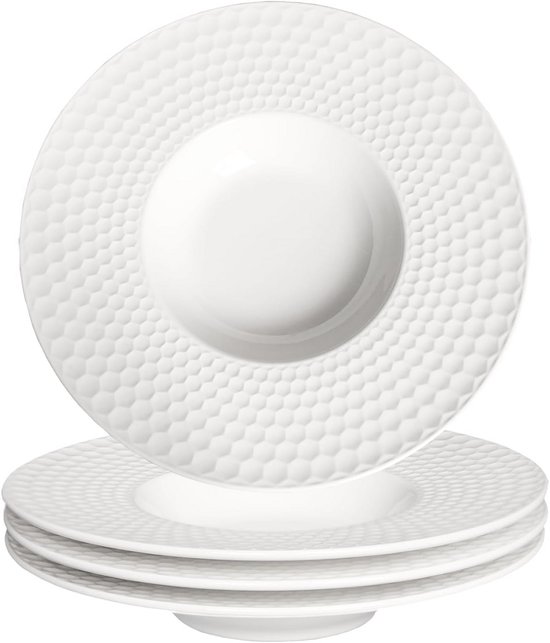 MALACASA TARA Pastorden, Large Deep Set of 4, Pottery, Soup Plates
