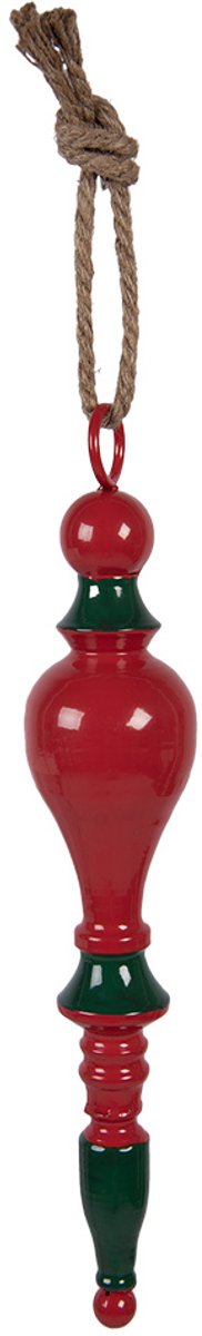 Clayre & Eef Kersthanger Ø 8x41 cm Rood Groen Metaal