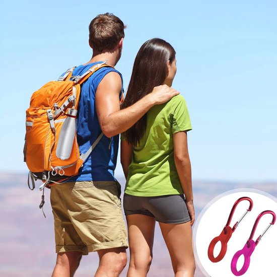 8 Pack Siliconen Fles Houder Clips met Carabiner voor Fietsen - Kleurrijk — afbeelding 3