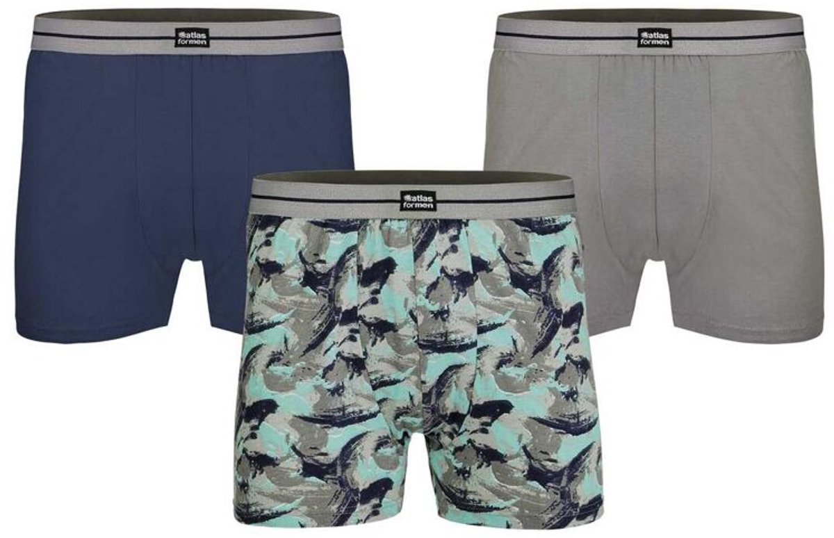 ATLAS FOR MEN - Set van 3 stretch boxershorts - Heren - Verkrijgbaar in grote maten - 3XL