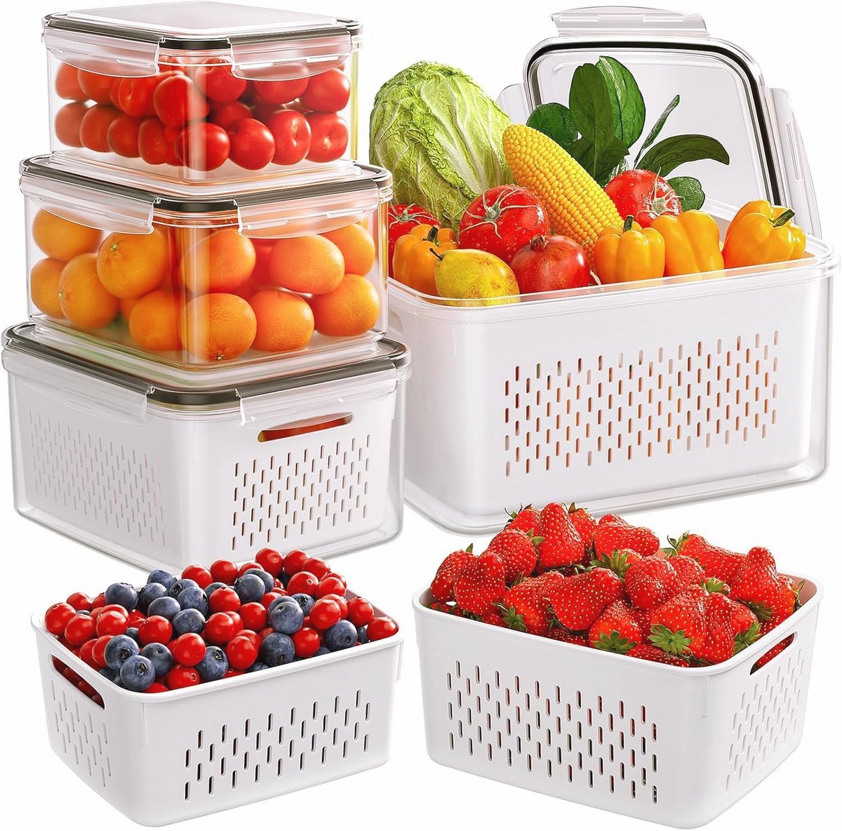 Koelkast Opbergdozen 5 Stuks - Perfect voor Organiseren en Opslaan