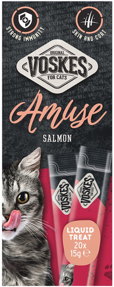 Voskes Kattensnack Liquid Treat Zalm - 20x15 gr