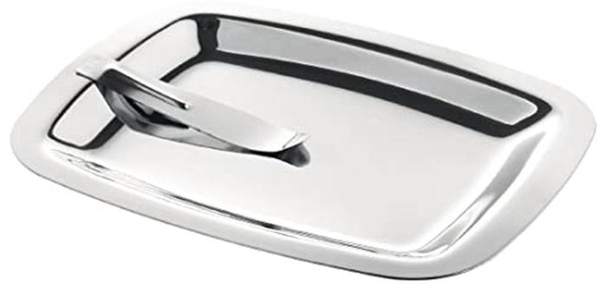 RVS Vierkante Fooi Tray met Rekclip