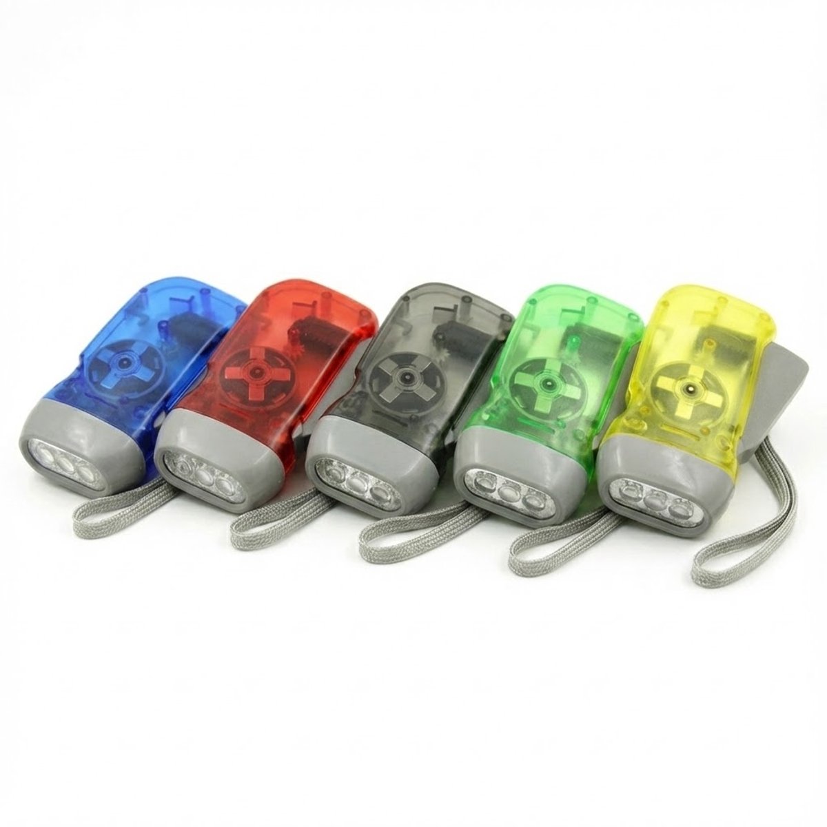 ZENC® Knijpkat - 5 stuks - Opwindbare Zaklamp - Dynamo - Noodzaklamp - Oplaadbaar - Noodpakket - Diverse Kleuren