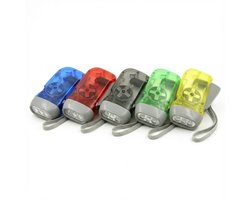 ZENC® Knijpkat - 5 stuks - Opwindbare Zaklamp - Dynamo - Noodzaklamp - Oplaadbaar - Noodpakket - Diverse Kleuren